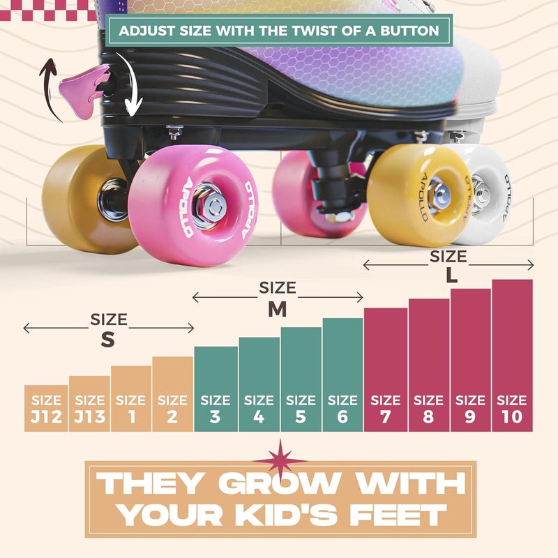 Apollo زلاجات رولر - زلاجات ريترو للفتيات والنساء - زلاجات رباعية قابلة للتعديل بحذاء عالي - زلاجات ديسكو - Image 5